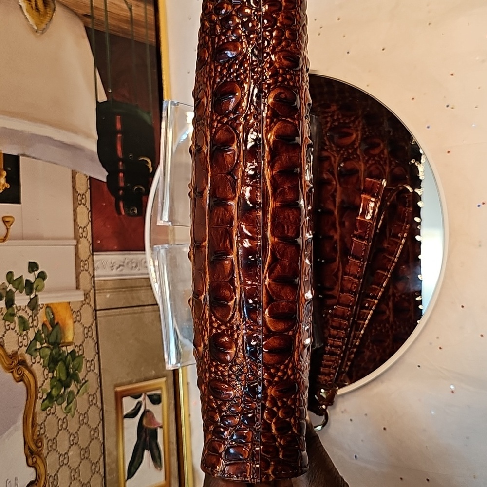 Brahmin Brown Crocodile Embossed Clutch - Picture 10 of 11